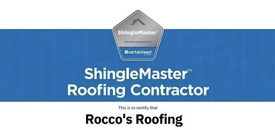 CertainTeed ShingleMaster Roofing Contractor - Rocco's Roofing